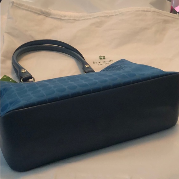Kate Spade tote purse Teal stored in dust bag - Picture 3 of 9